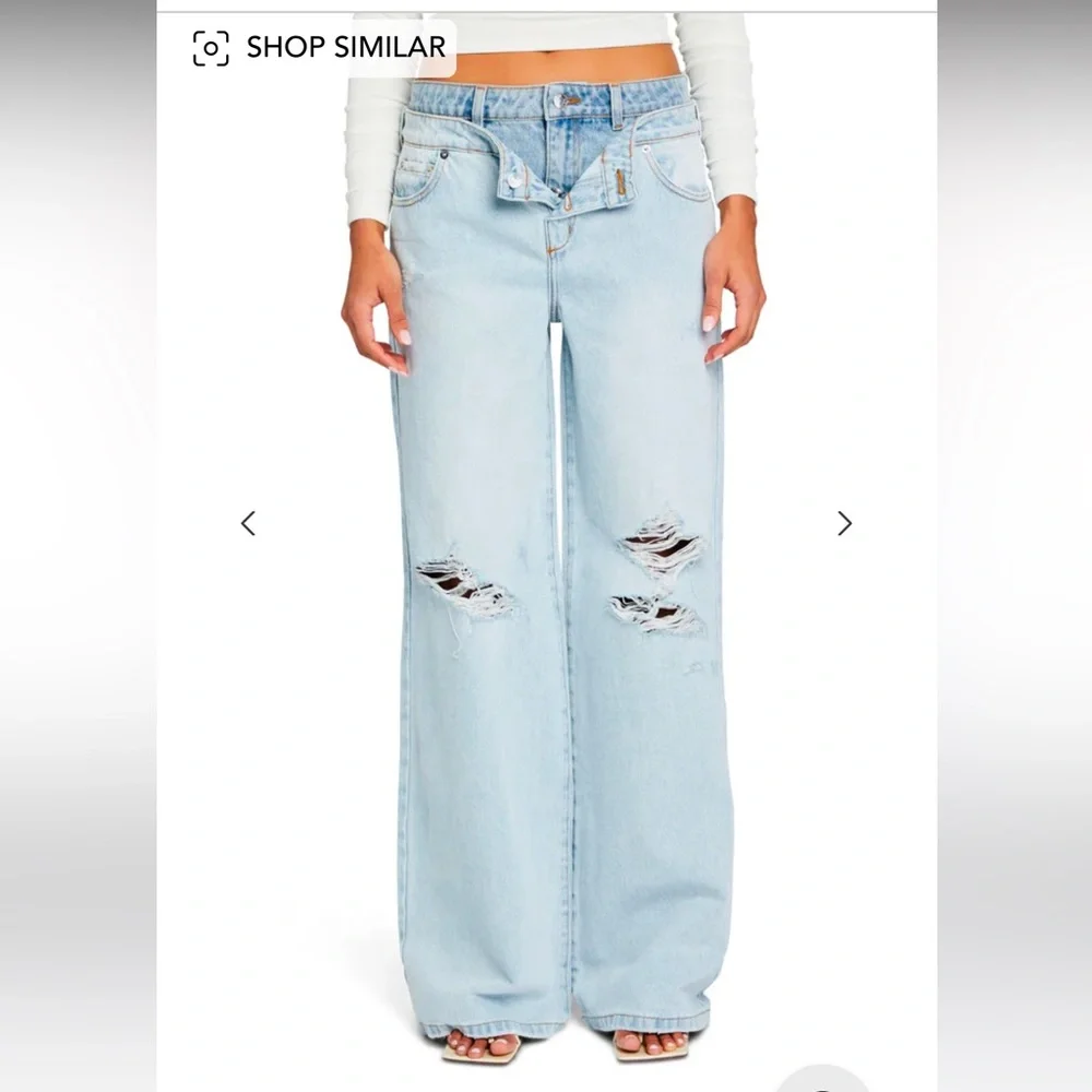 SER.O.YA Saphira Double Waistband Wide Leg Jeans in Skylight NWT - Picture 3 of 16